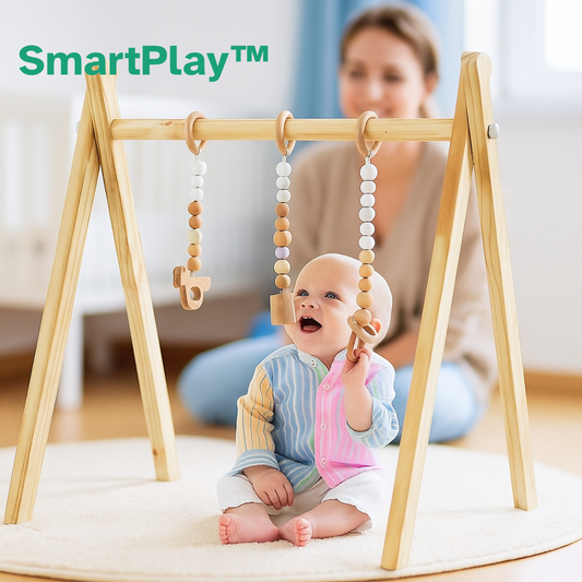 SmartPlay™ Wooden Baby Gym – Foldable, Stylish & Skill-Boosting